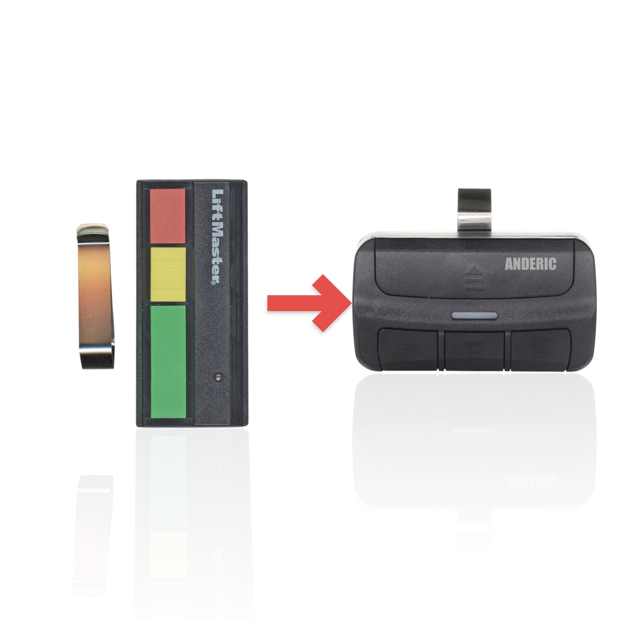 Anderic Substitute for AccessMaster 33LM 3-Button Visor 390mhz Garage Door Opener Remote Control [375UT-3button]