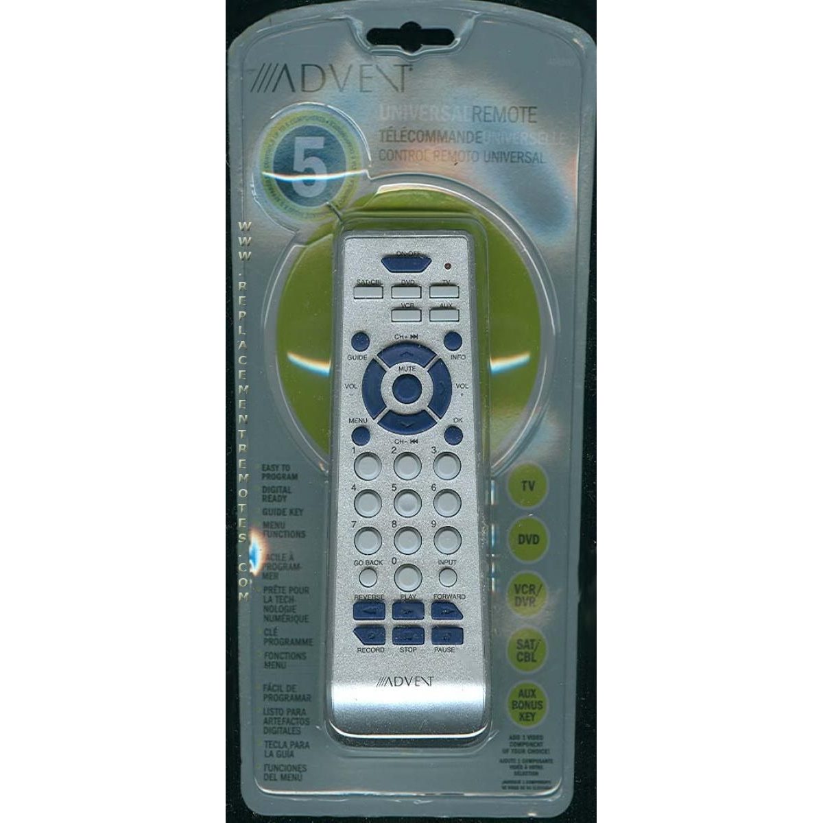 Control remoto universal Advent ADR560 para 5 dispositivos