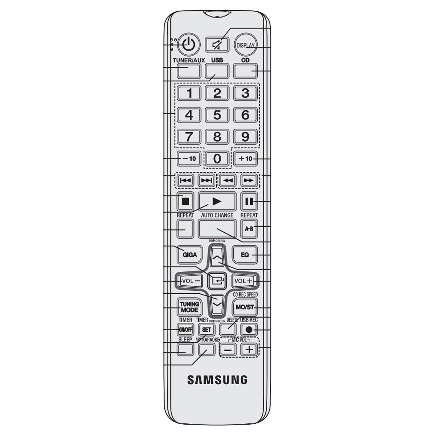 Samsung AH59-02426A Mini Compact System Audio Remote Control - - AH5902426A