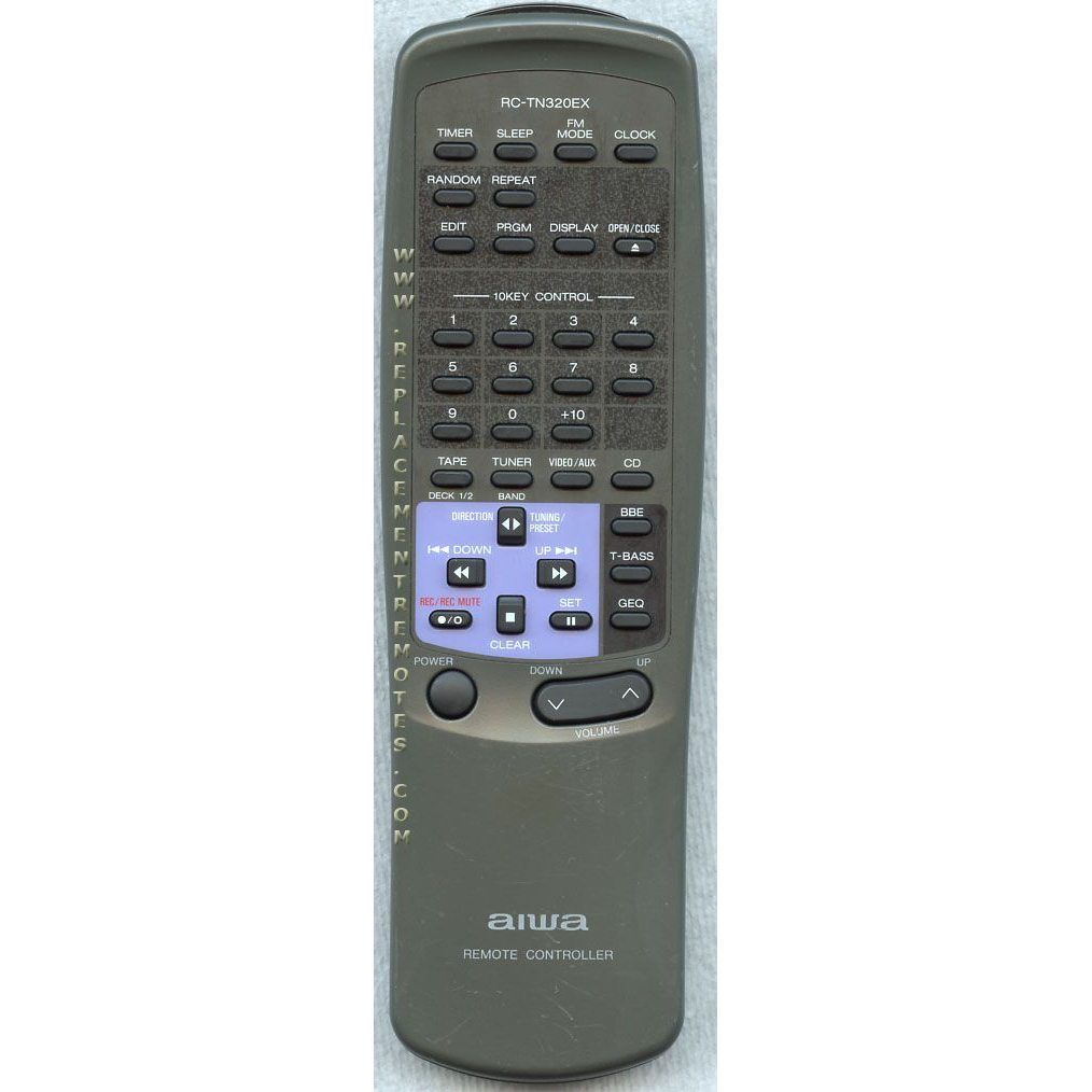 The Aiwa RCTN320EX Audio Remote Control offers seamless control with buttons for timer, sleep, mode, volume, channel, and playback. It is compatible with Philips model U0101951U and ensures flawless connection to your entertainment system.