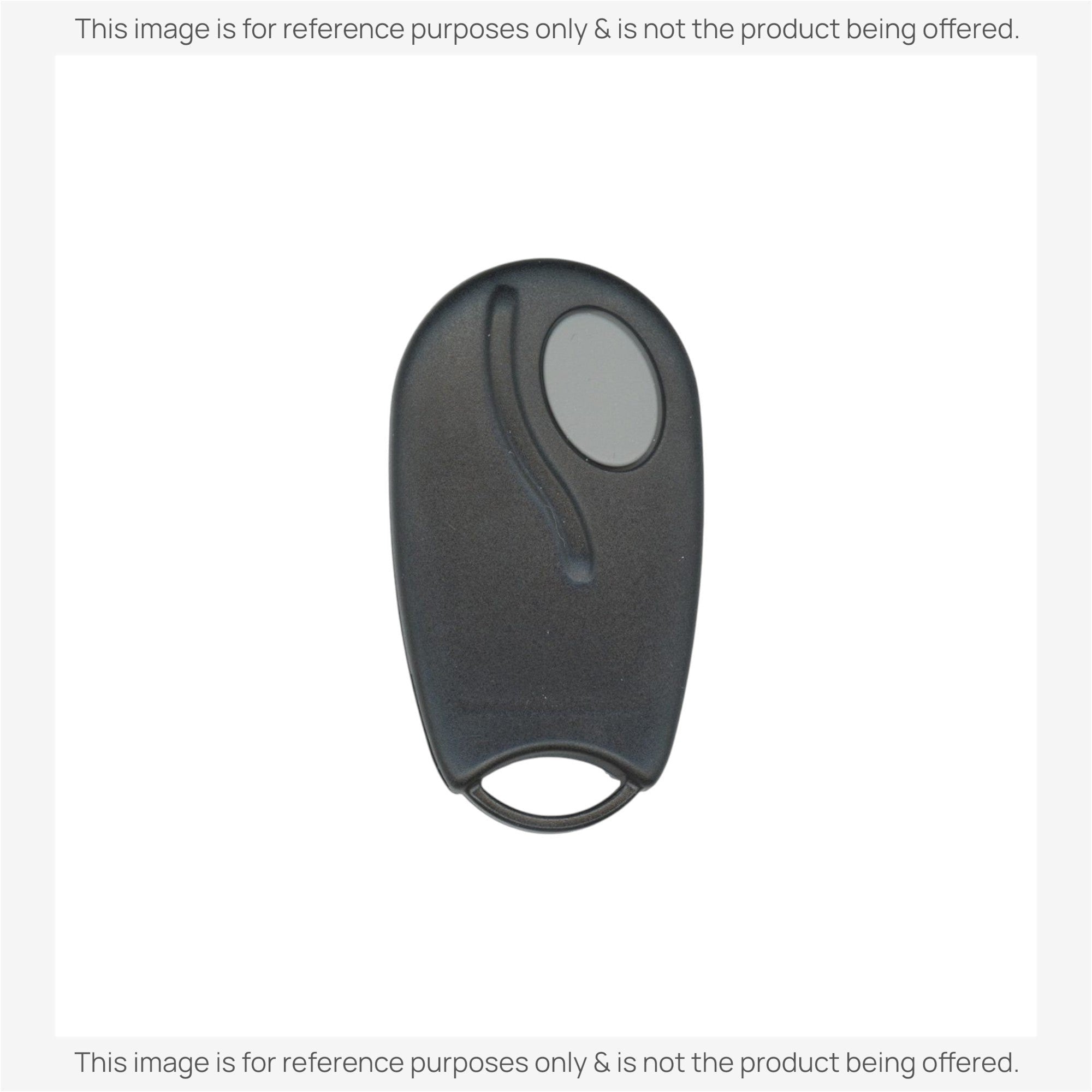 Anderic 1-button keychain remote control for garage door openers in black with a grey button