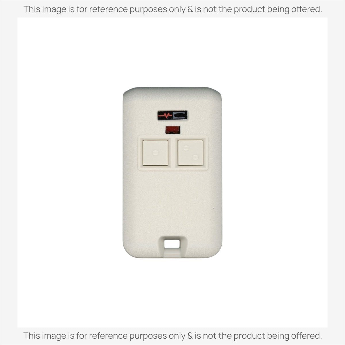 Anderic 2-button garage door opener remote in beige with a 300 MHz frequency for Linear Multi-Code systems.