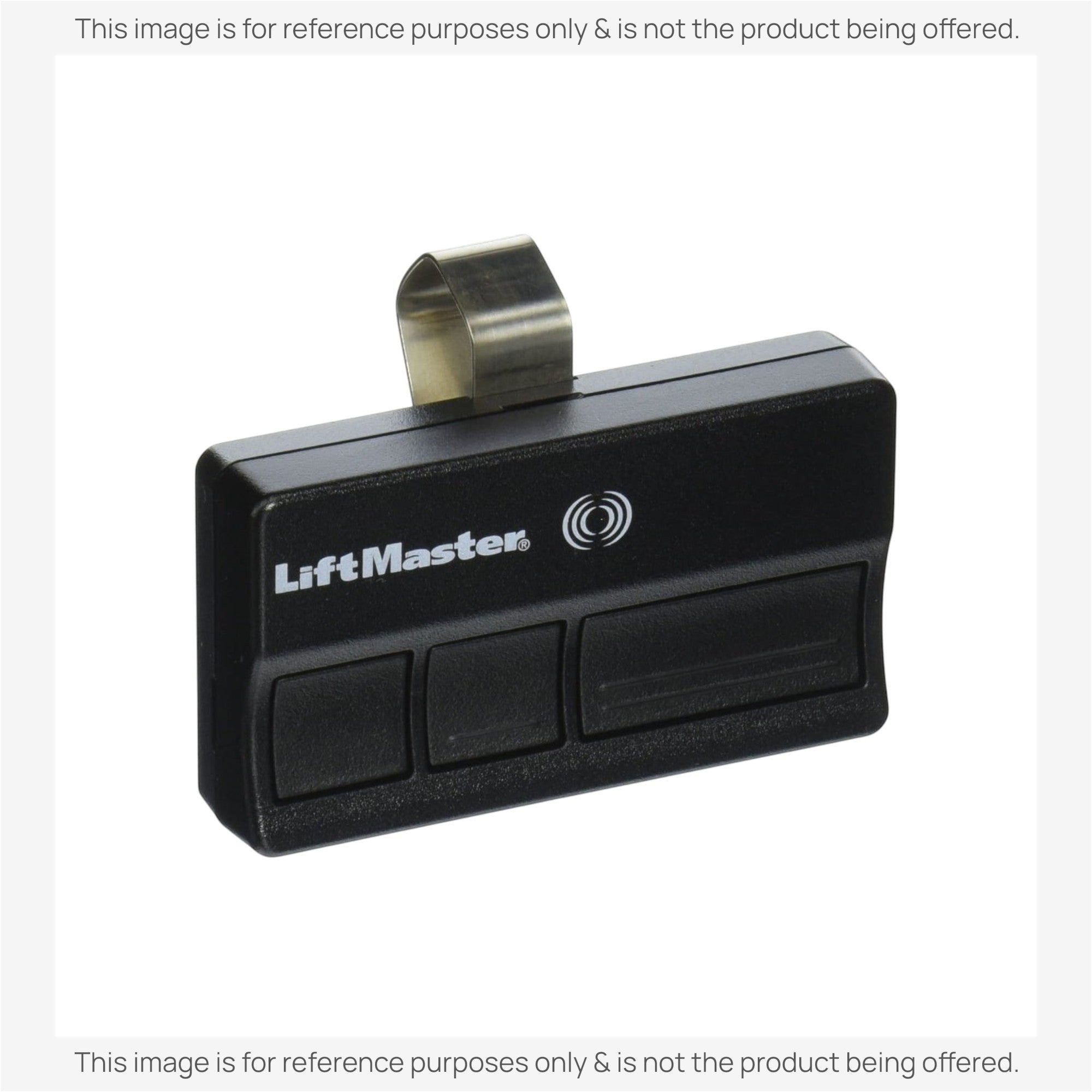 Anderic 3-button garage door remote control with visor clip, compatible with LiftMaster 315 MHz Security+ openers.