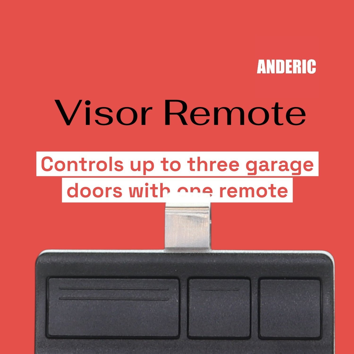 Anderic 3-button garage door visor remote control with Security+ technology for 315 MHz openers