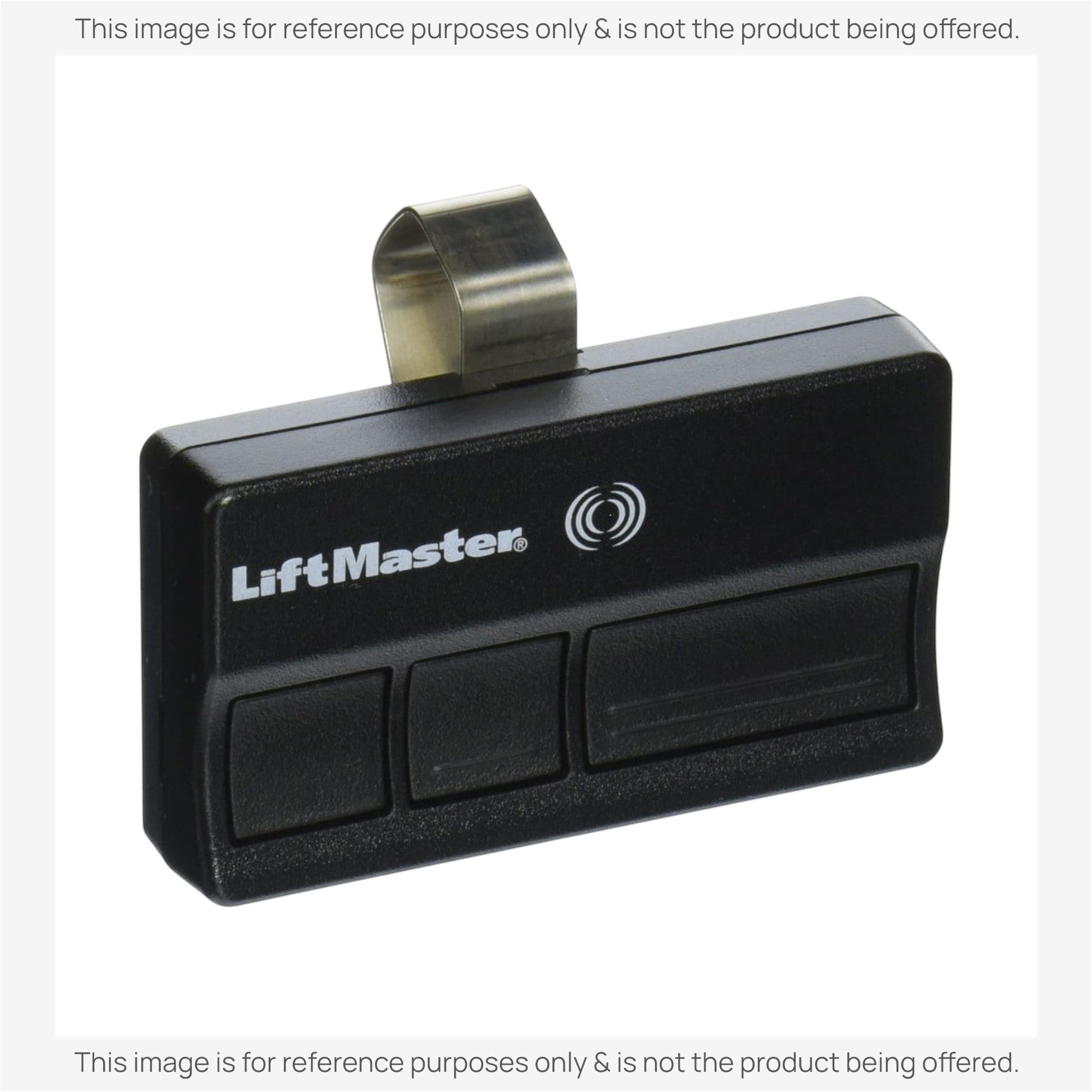Anderic 3-button garage door remote control with visor clip, compatible with 315 MHz Security+ systems.