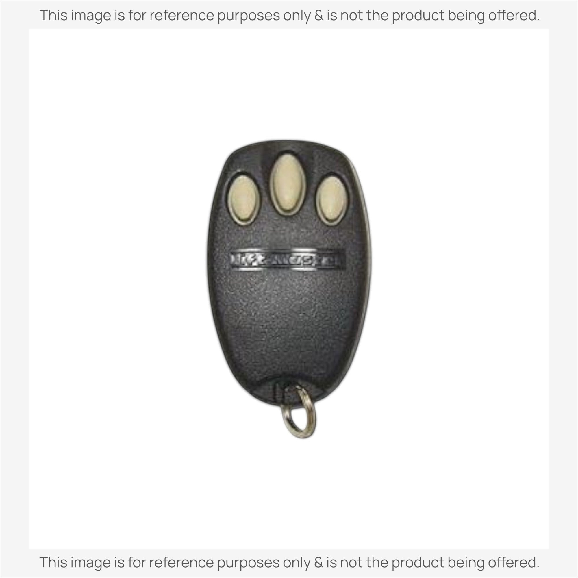 Anderic 3-button mini keychain garage door remote control in black with three light-colored buttons.