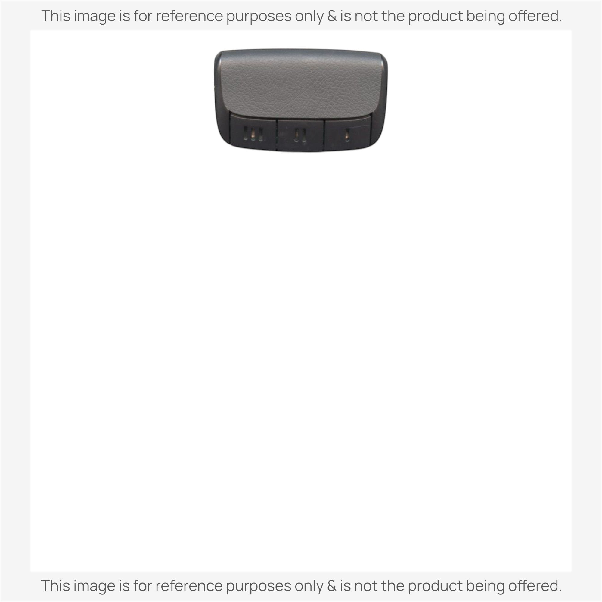 Anderic 3-button garage door opener remote with grey finish and blue LED indicators for night use.