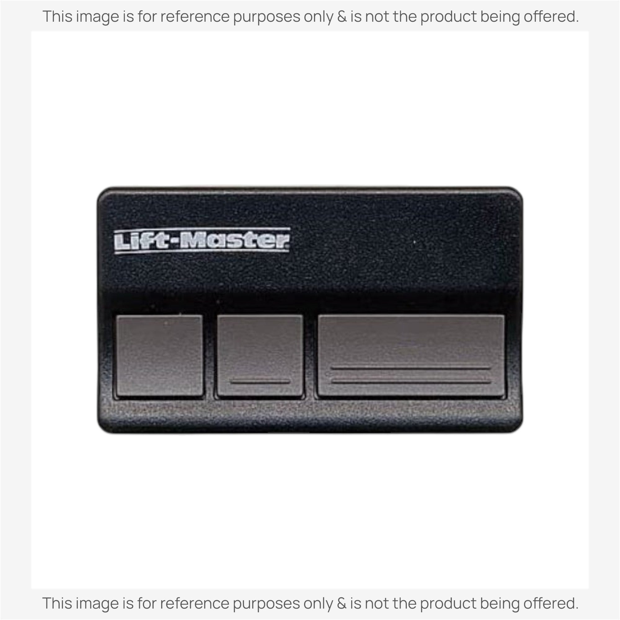 Anderic 3-button garage door opener remote control in black, compatible with 390 MHz LiftMaster systems.