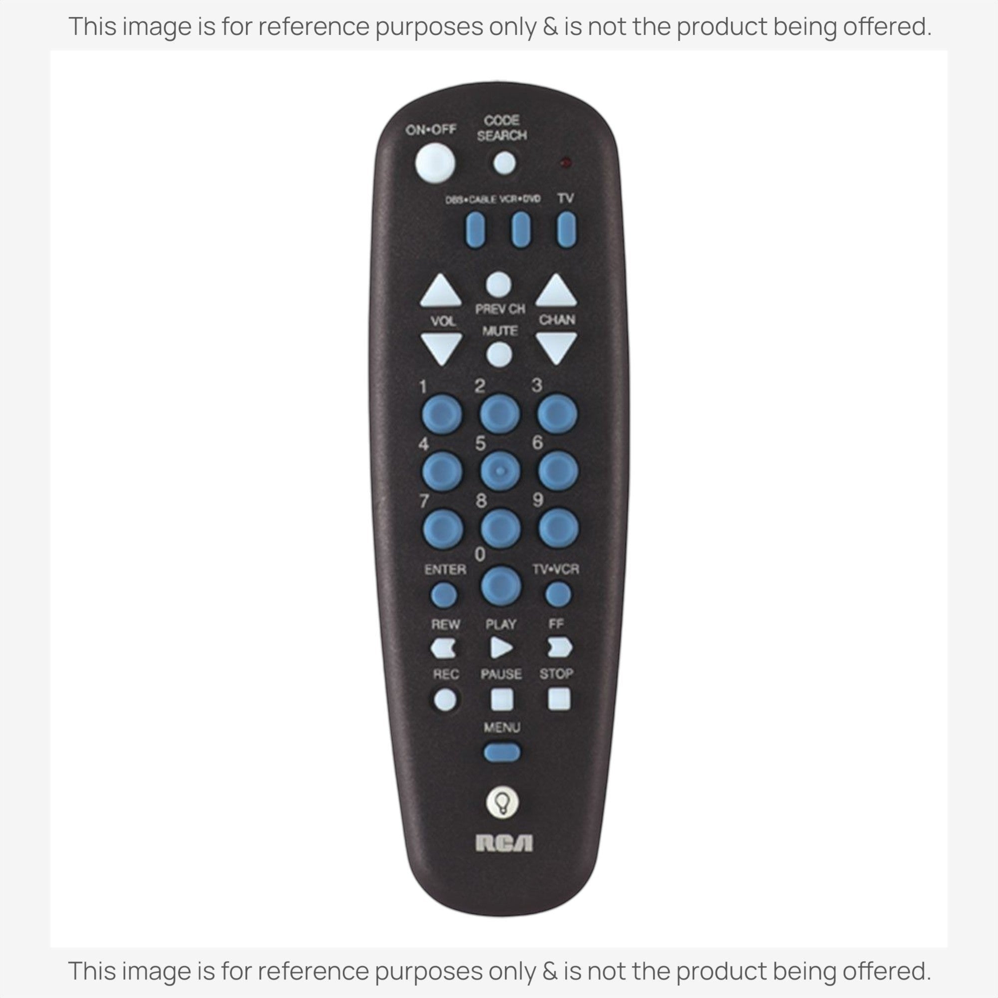 Anderic 3-device universal remote control with a black casing, blue number buttons, and a backlit keypad layout.