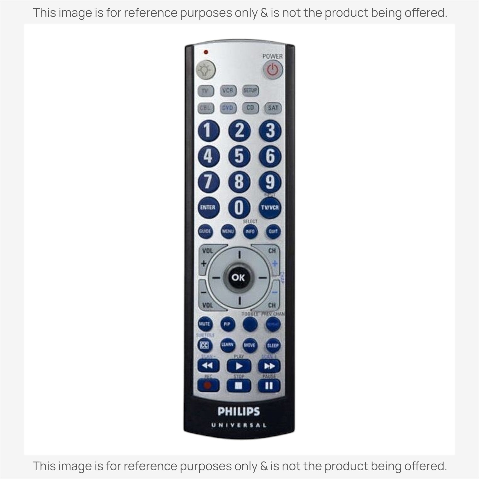 Anderic 4-device universal remote control with a backlit keypad, dedicated streaming buttons, and numeric layout.