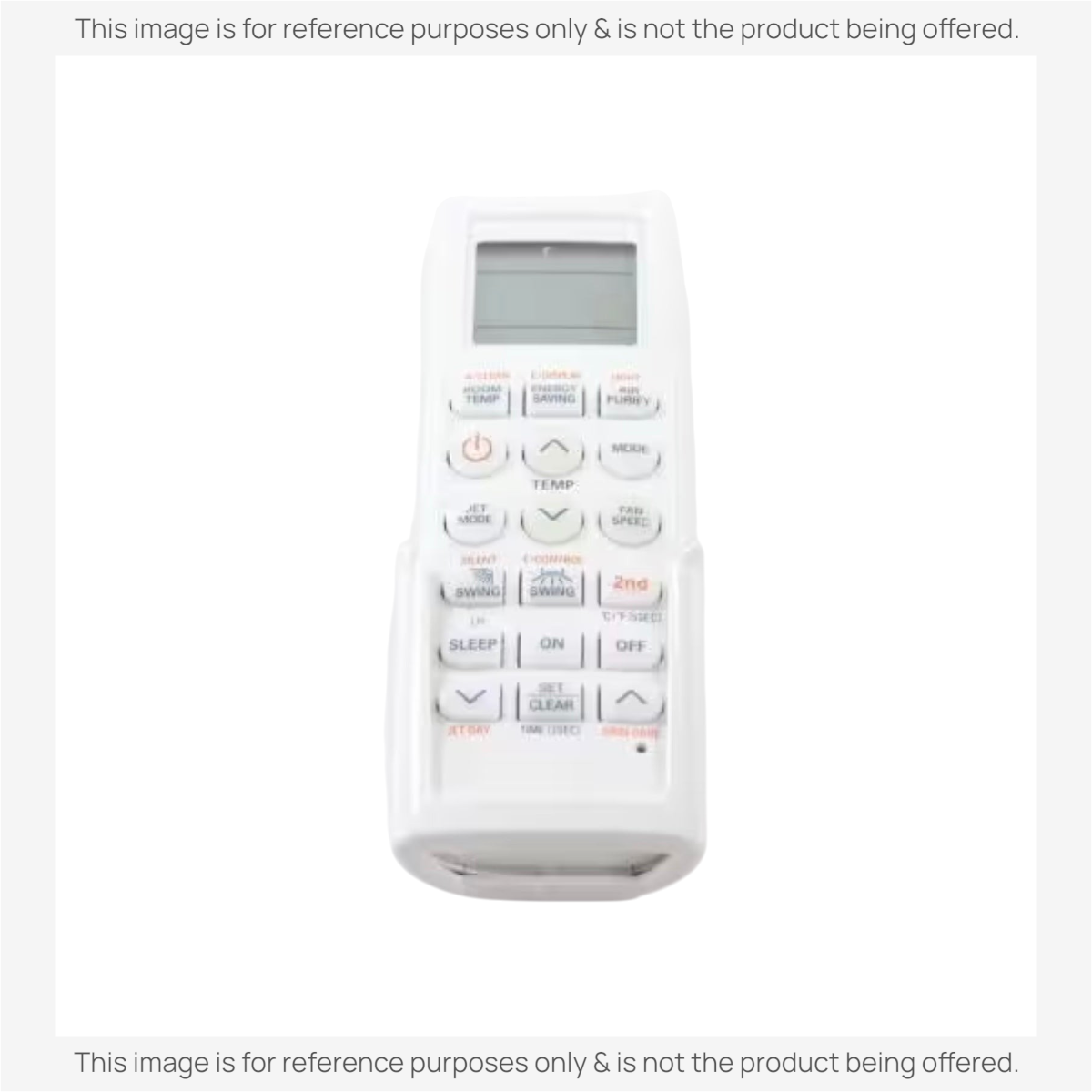 Anderic white air conditioner remote control with backlit LCD display and multi-function buttons for HVAC units.