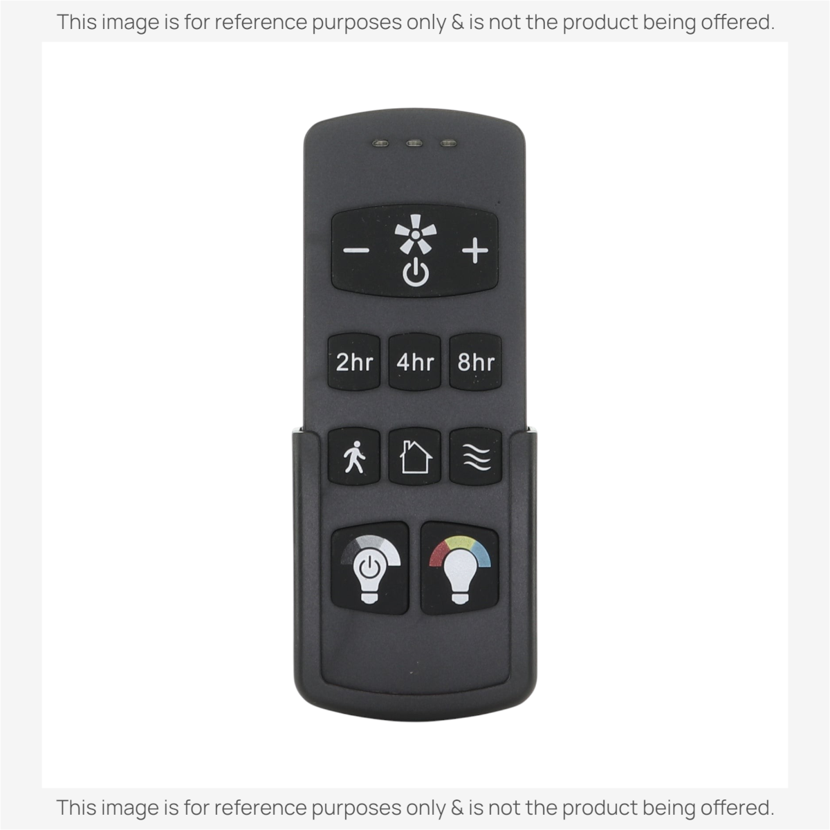 Anderic black wireless ceiling fan remote control with speed, timer, and light color adjustment buttons.