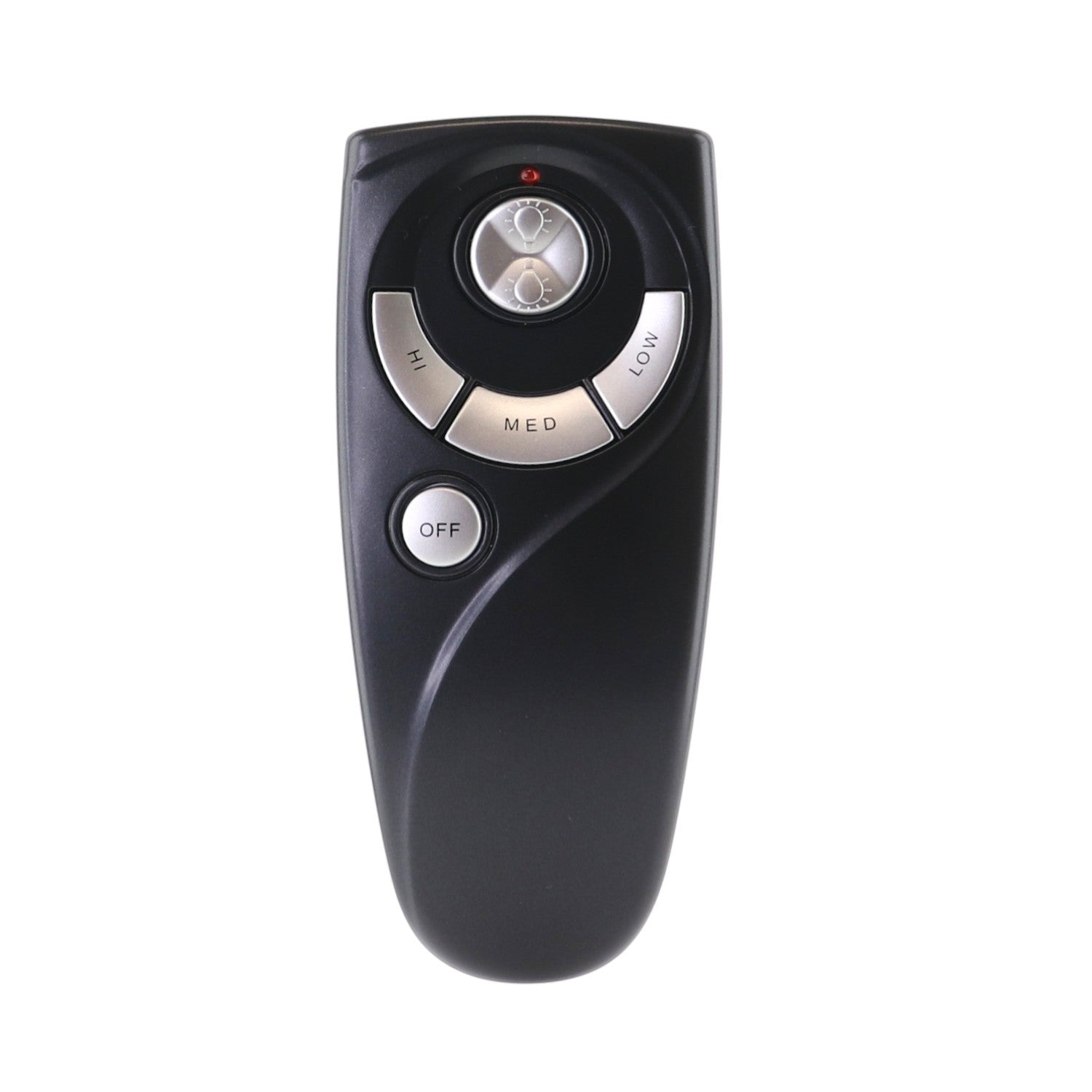 Anderic replacement ceiling fan remote control in black with light dimming and three-speed fan buttons.