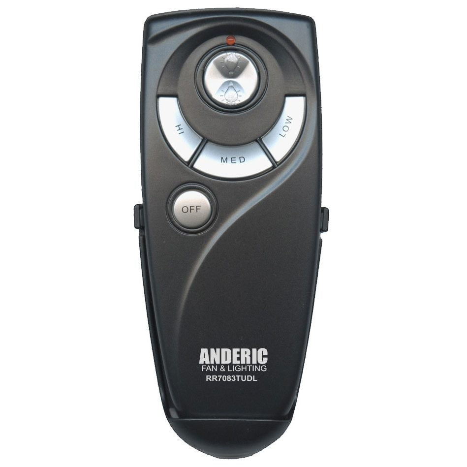 Anderic black ceiling fan remote control with light dimming buttons and 3-speed fan settings for Hampton Bay fans