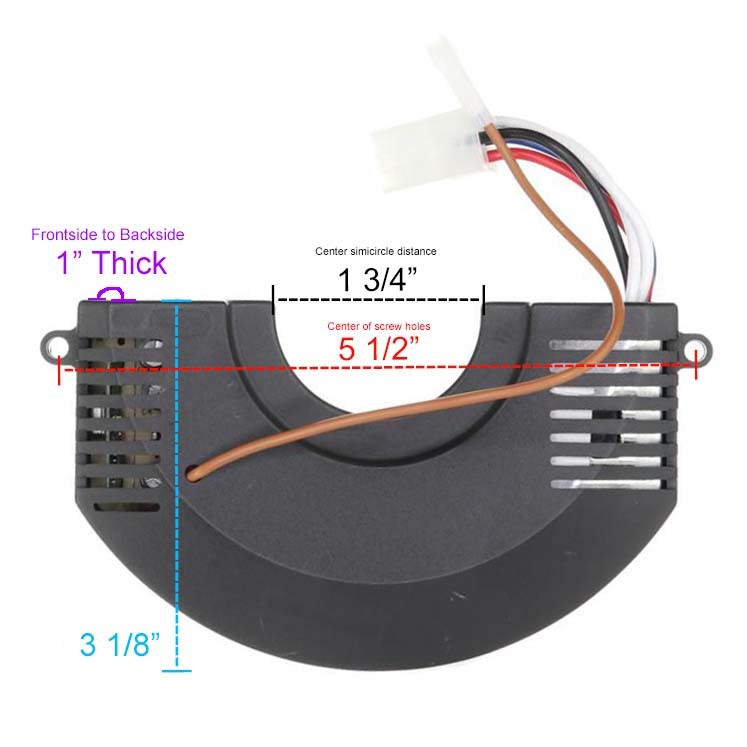 Anderic replacement ceiling fan receiver with technical dimension annotations for installation and compatibility