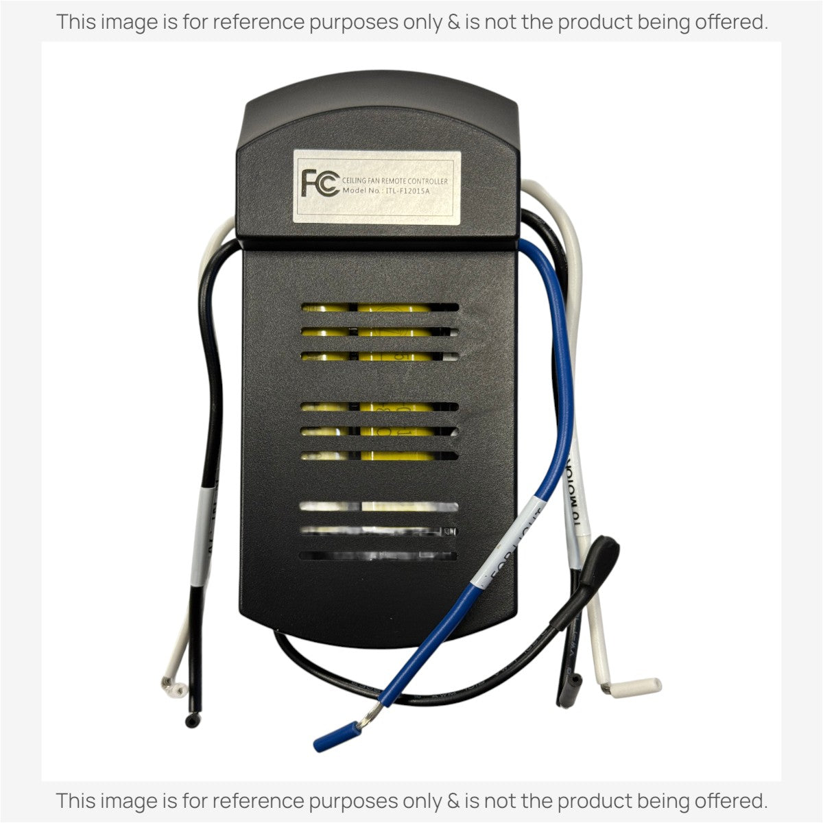 Anderic replacement ceiling fan receiver for Harbor Breeze ITL-F12015A, featuring a black plastic housing and wires.