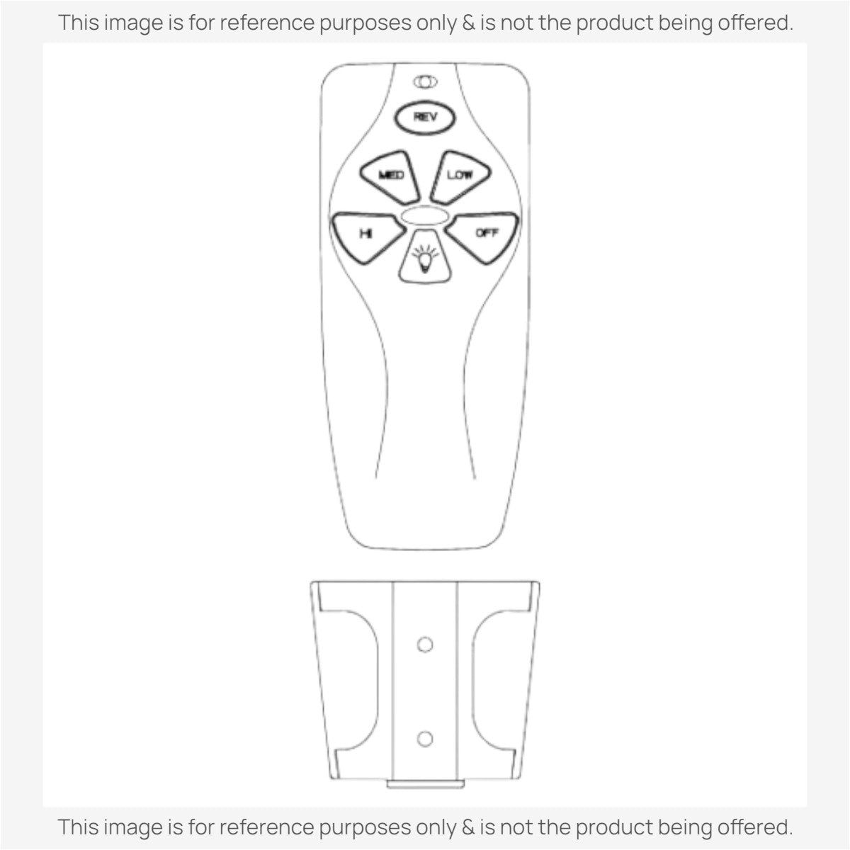 Anderic replacement ceiling fan remote for Dan's Originals with speed, light, and reverse buttons and wall mount.