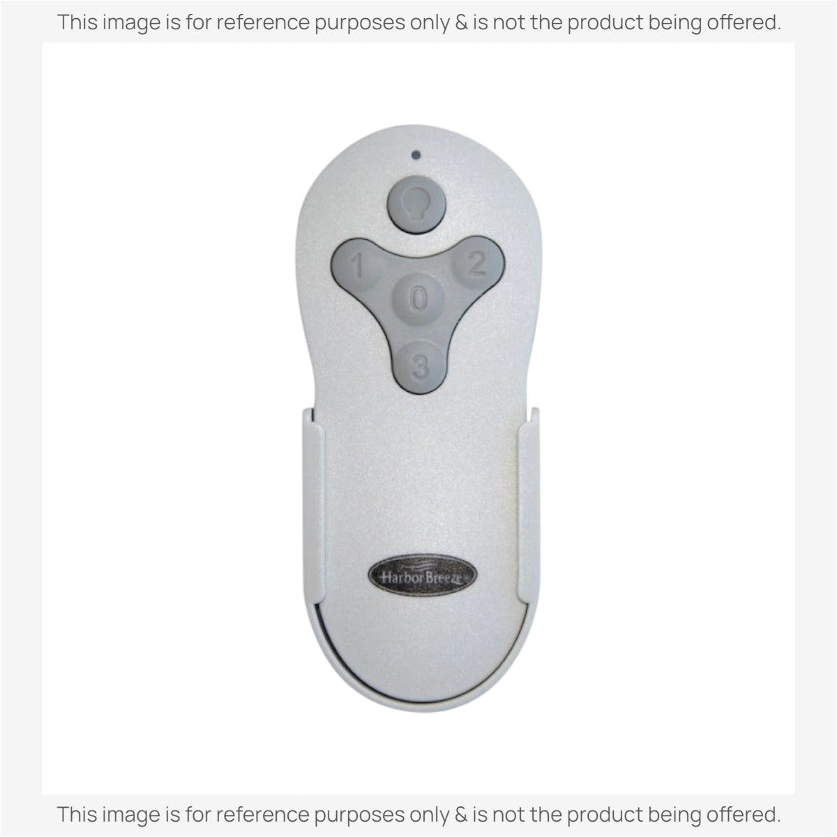 Anderic white wireless ceiling fan remote control with grey buttons for speed and light settings.
