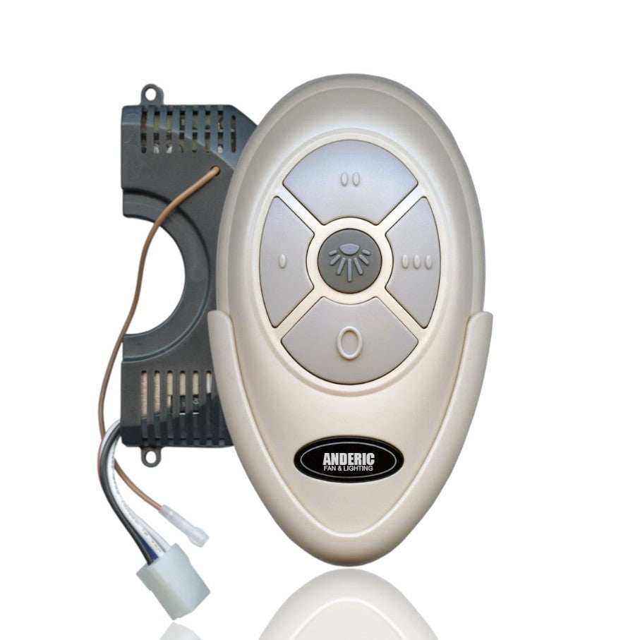 Anderic ceiling fan remote and receiver kit, beige handheld remote with light and 3-speed control for Harbor Breeze