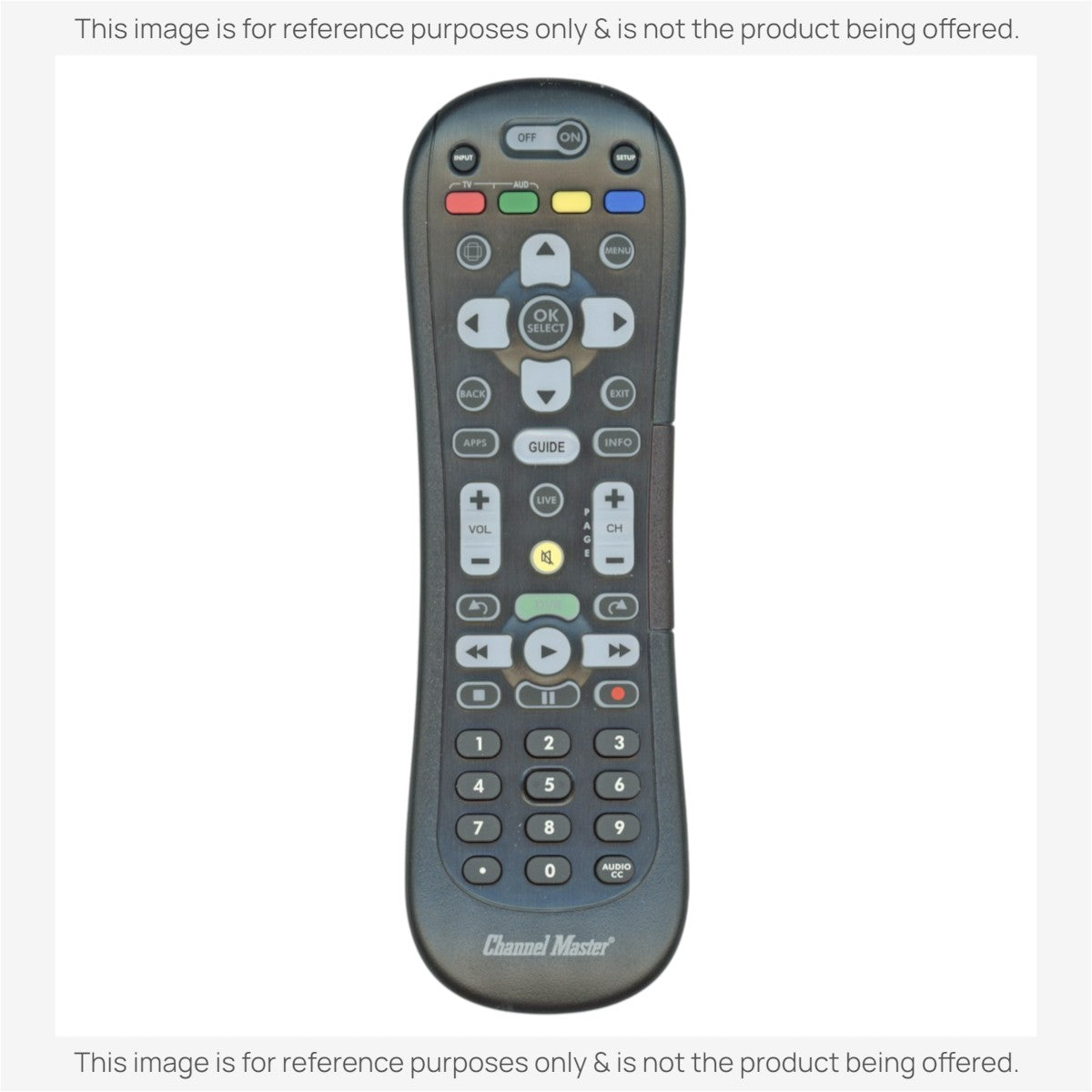 Anderic replacement remote control for Channel Master digital TV tuner converters with ergonomic black design
