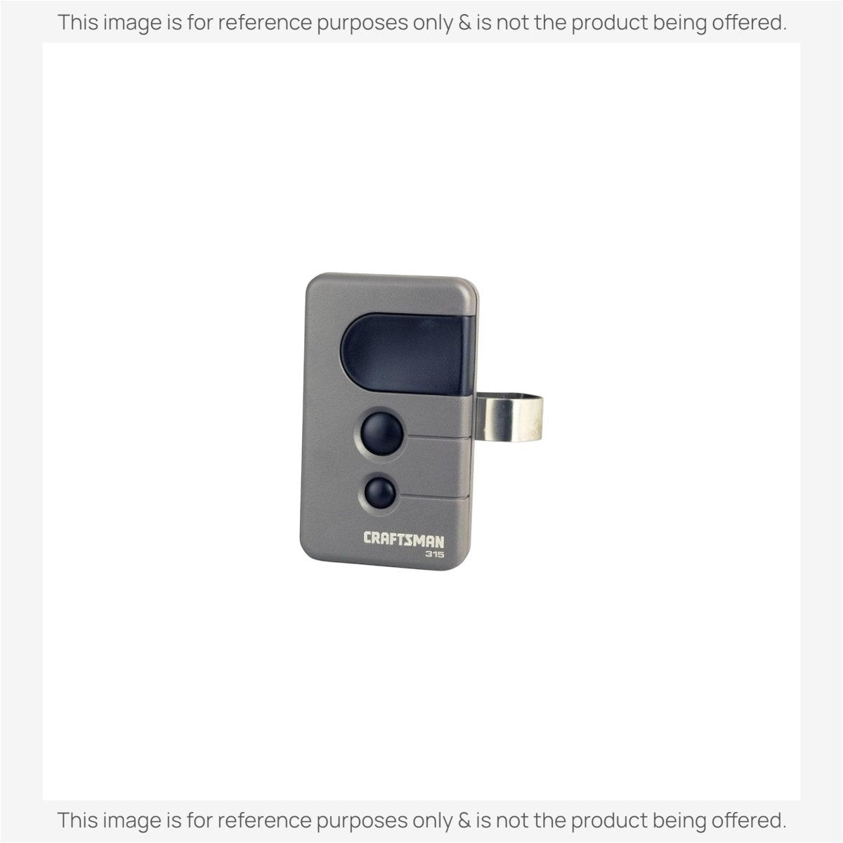 Anderic replacement remote control for Craftsman garage door openers with two buttons and a metal visor clip.