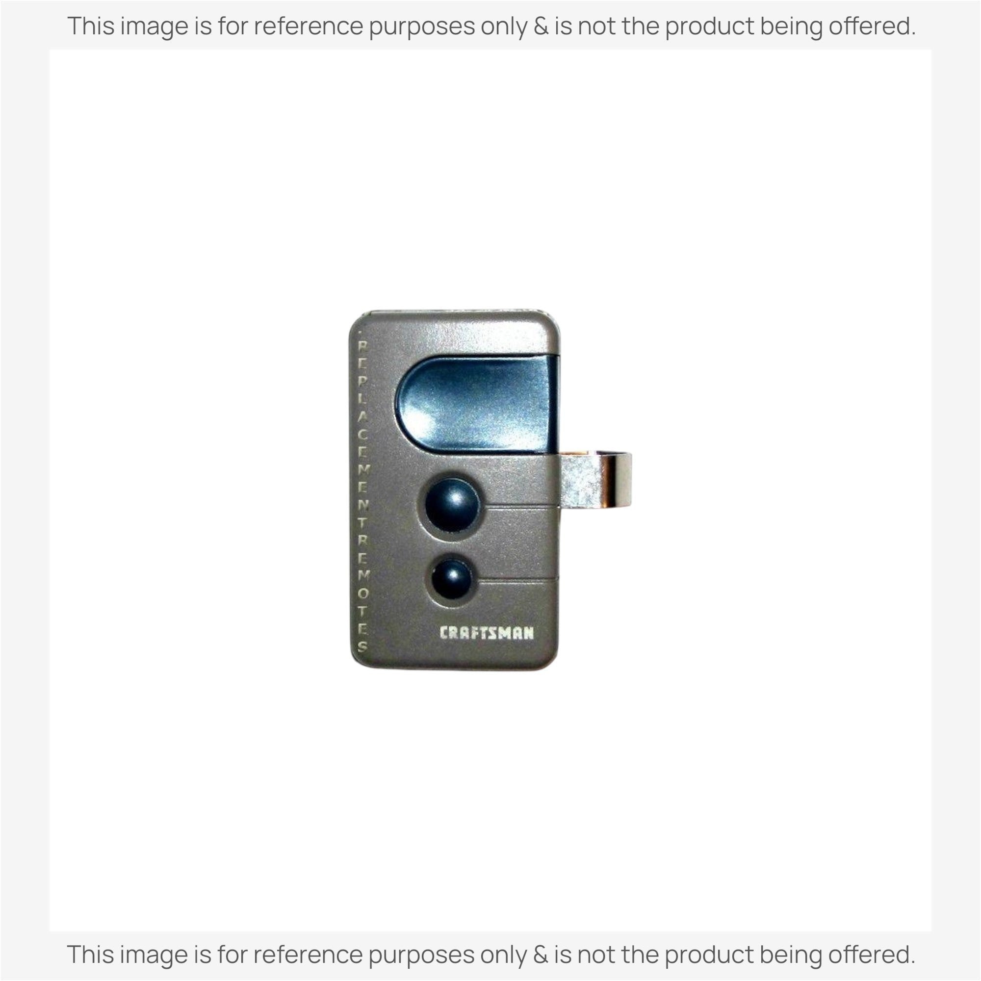 Anderic 3-button universal garage door remote replacement for Craftsman 139.53681b in grey with a metal visor clip.