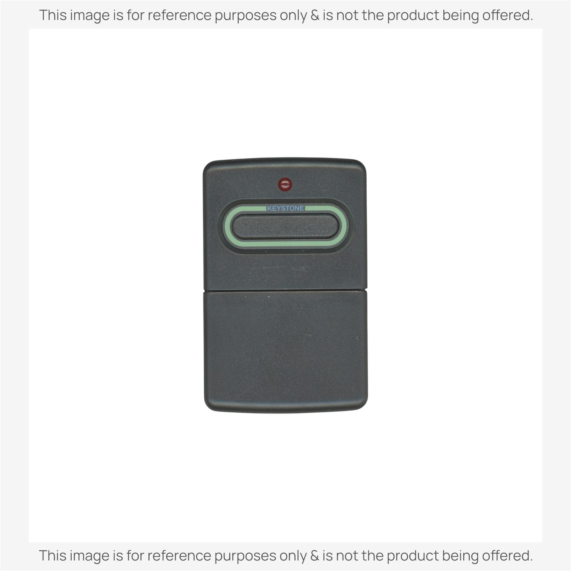 Anderic replacement garage door remote for Crusader P220, featuring a black compact design with a single button.