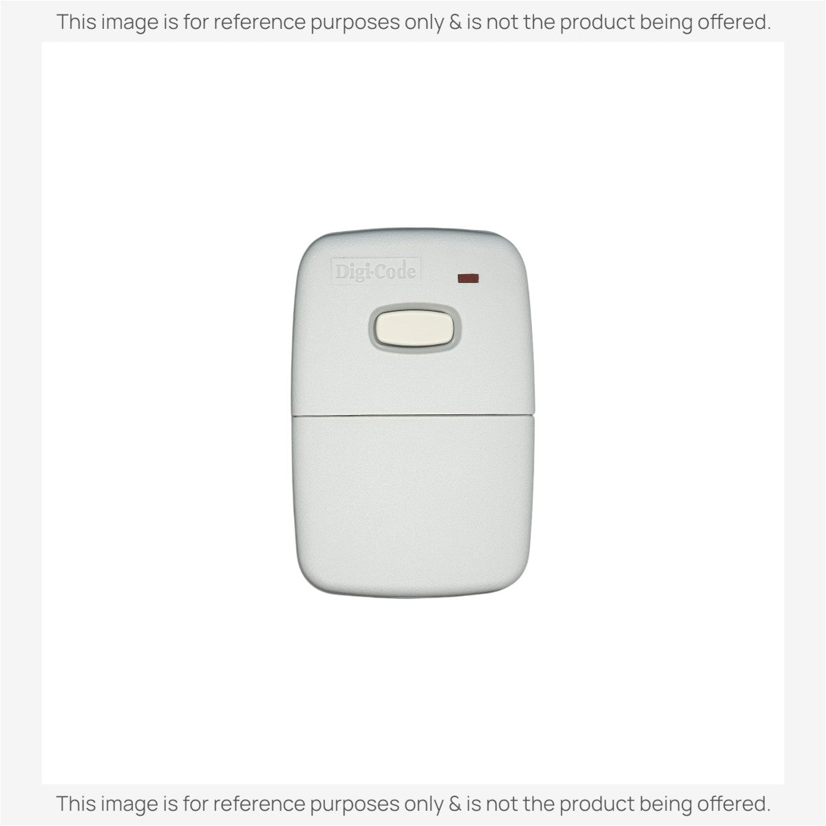 Anderic two-button garage door remote control in grey with a DigiCode logo and red LED indicator light.
