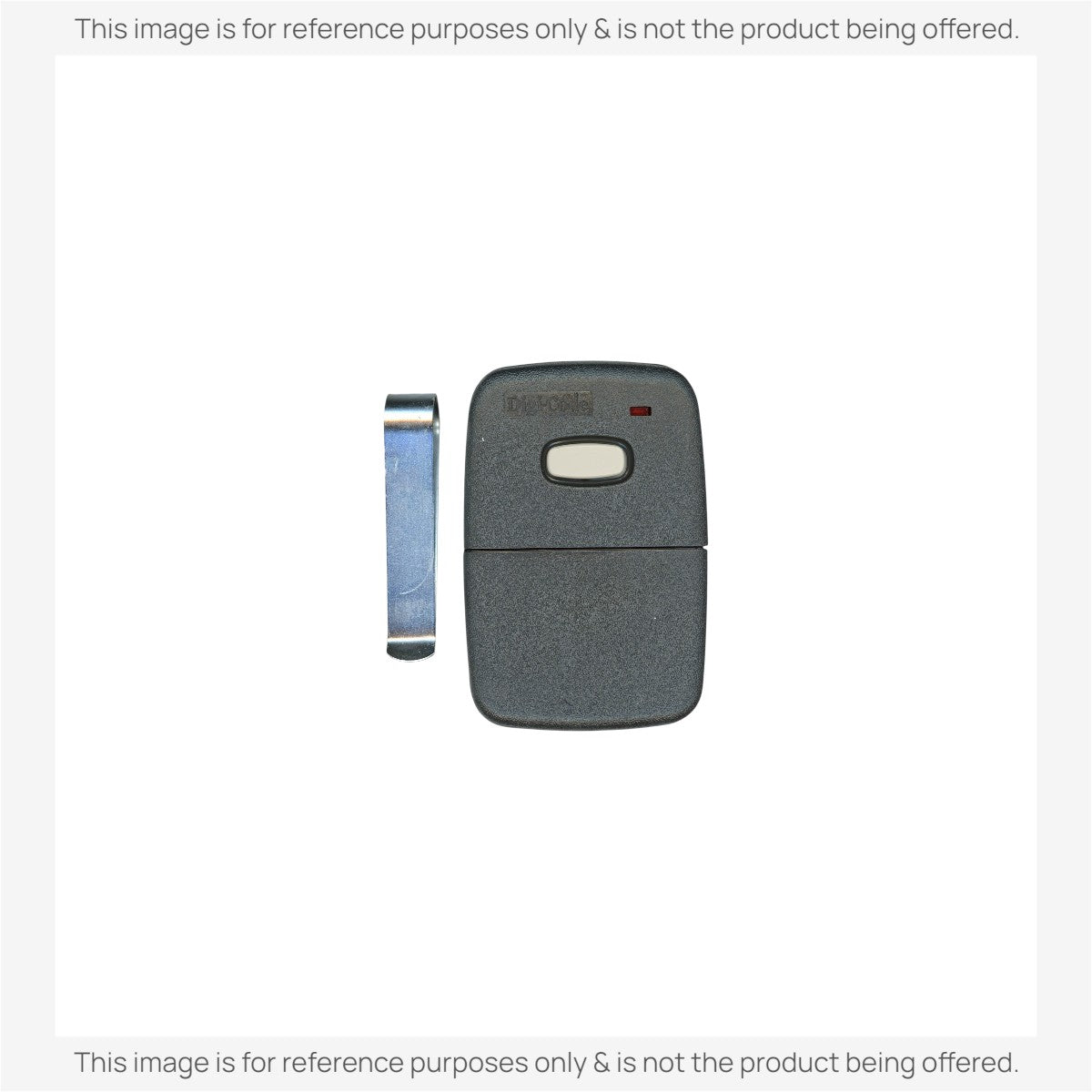 Anderic replacement garage door remote for DigiCode DC5012 in black with a metal visor clip and LED indicator.