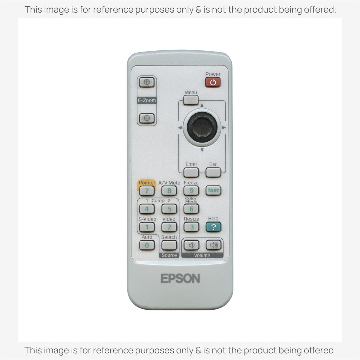 Anderic replacement remote control for Epson projectors featuring a grey plastic body and standard button layout.