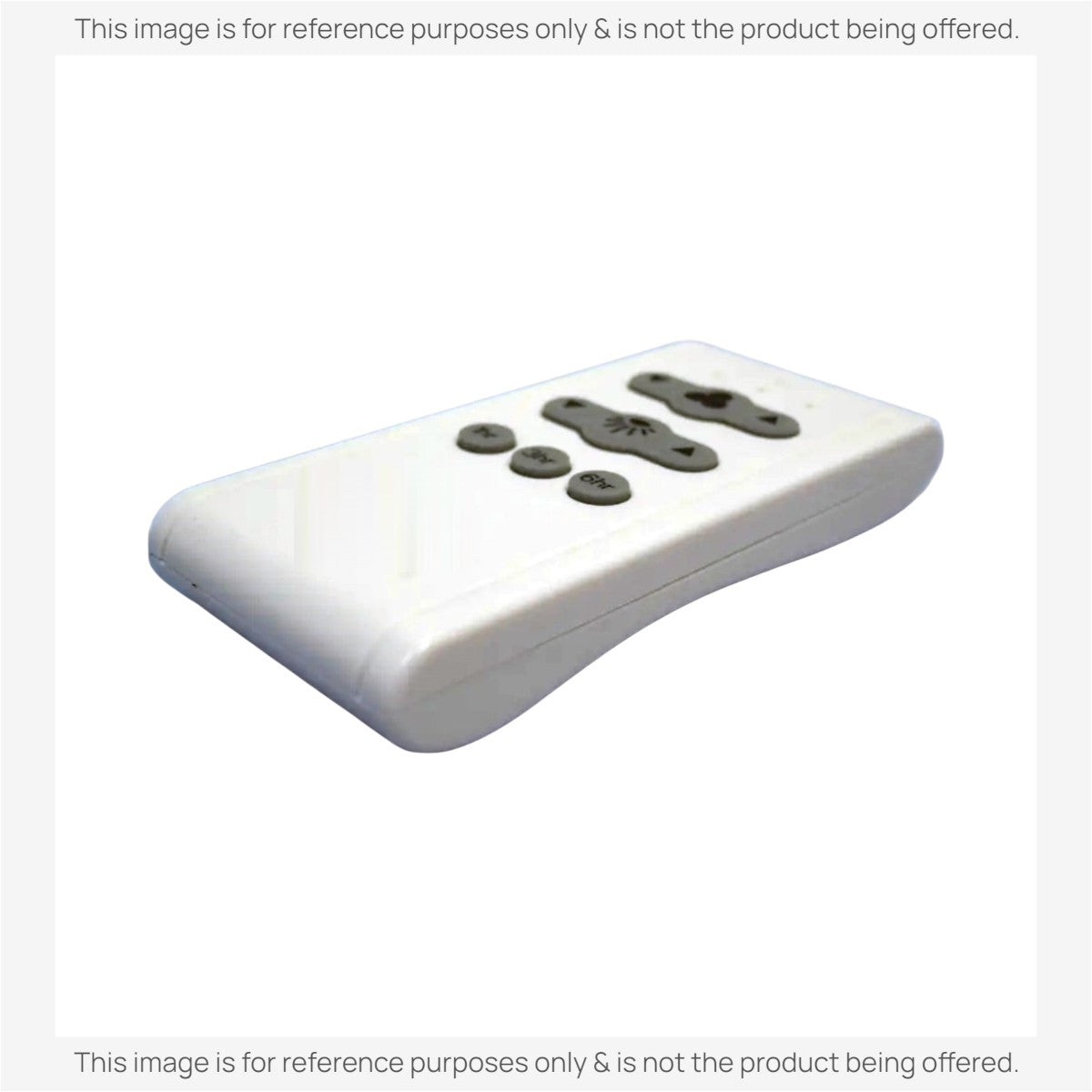 Anderic white replacement remote control for Fanimation ceiling fans with grey buttons for speed and light control.
