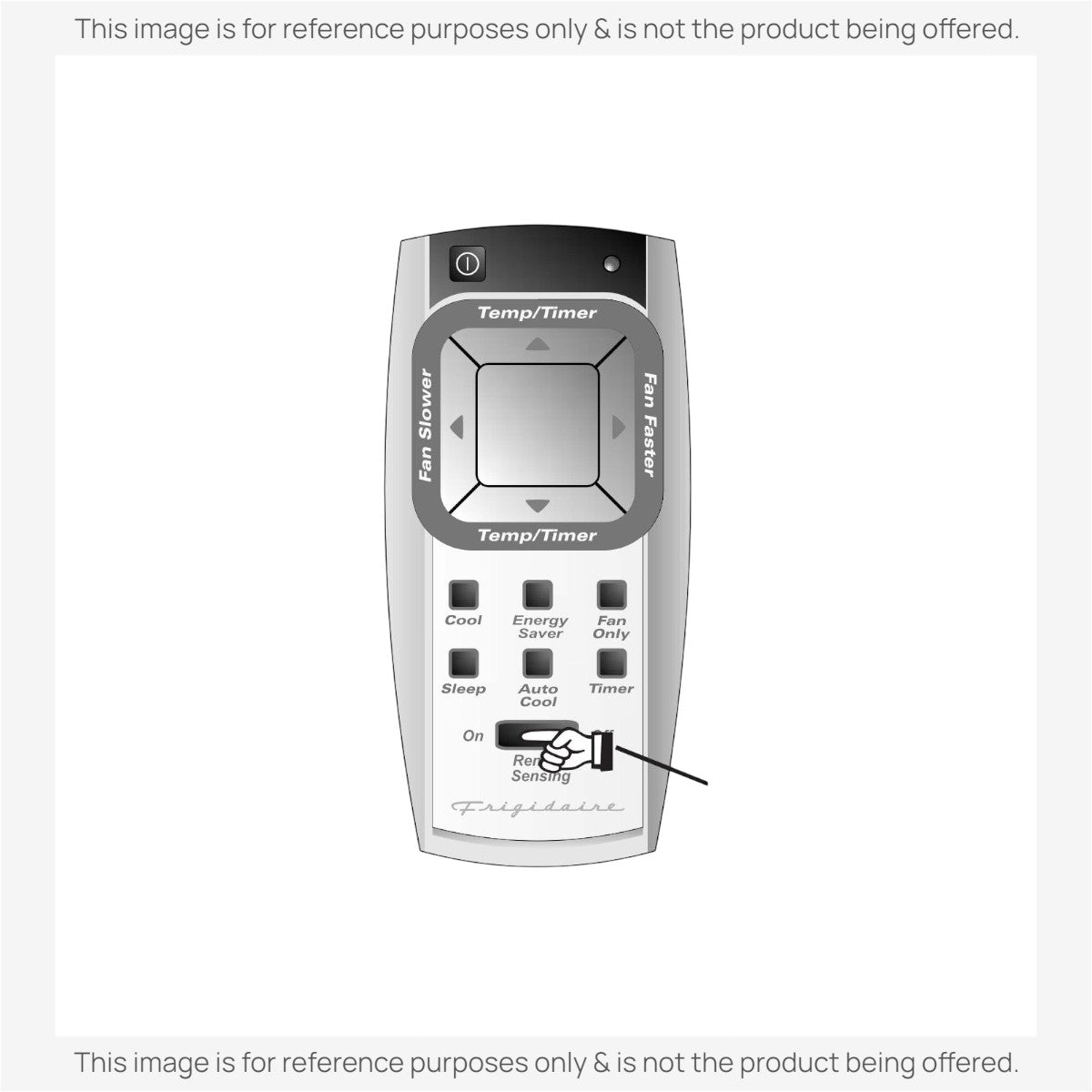 Anderic RRFRIG01 replacement remote for Frigidaire air conditioners with temperature, fan, and mode control buttons.