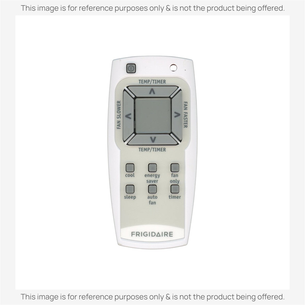 Anderic RRFRIG01 replacement remote for Frigidaire window air conditioners with temperature and fan speed controls.