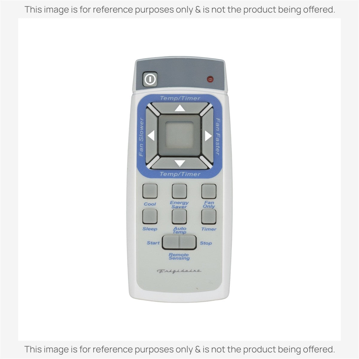 Anderic RRFRIG01 replacement remote for Frigidaire air conditioner with grey and blue buttons and LCD screen.