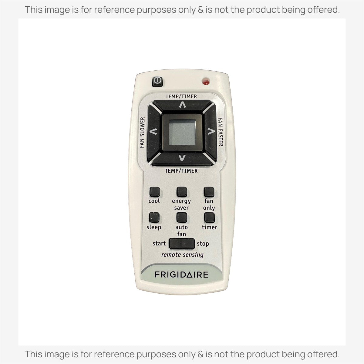Anderic RRFRIG01 replacement remote for Frigidaire window air conditioners with LCD screen and black control buttons.
