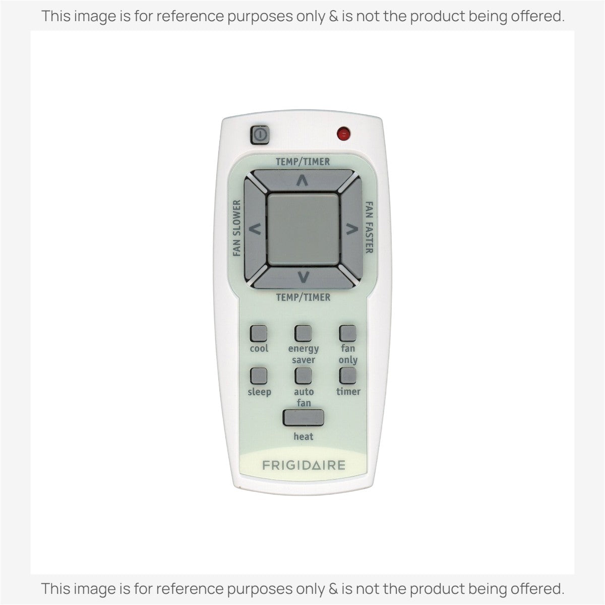 Anderic RRFRIG01 replacement remote for Frigidaire air conditioners with white casing and grey control buttons.