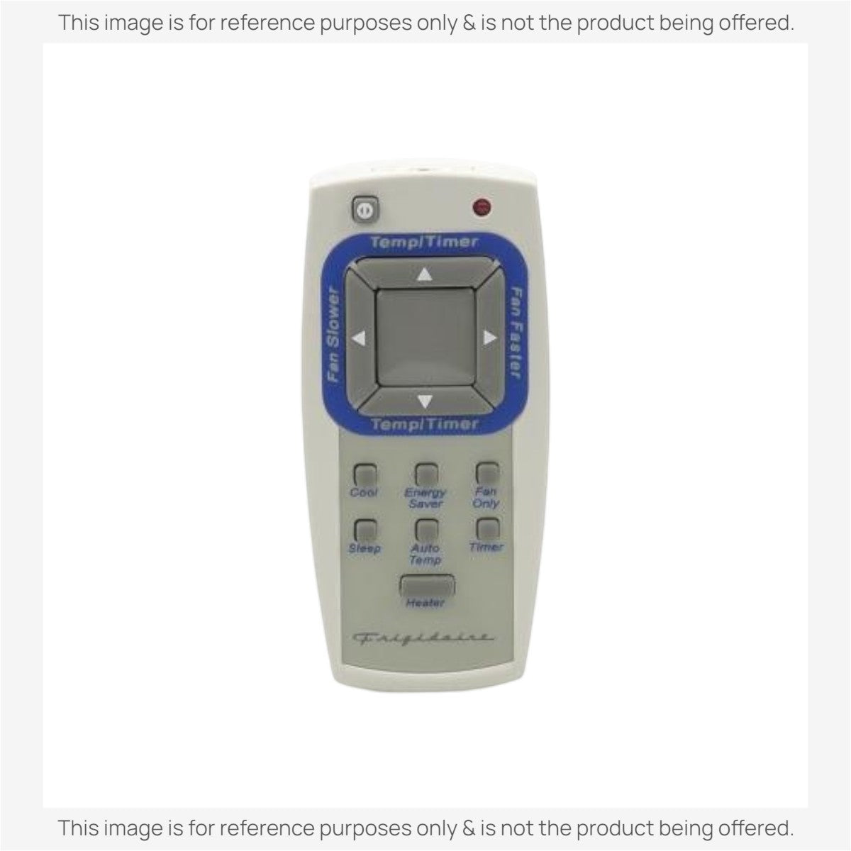 Anderic replacement remote control for Frigidaire air conditioner, white with blue accents and grey buttons.