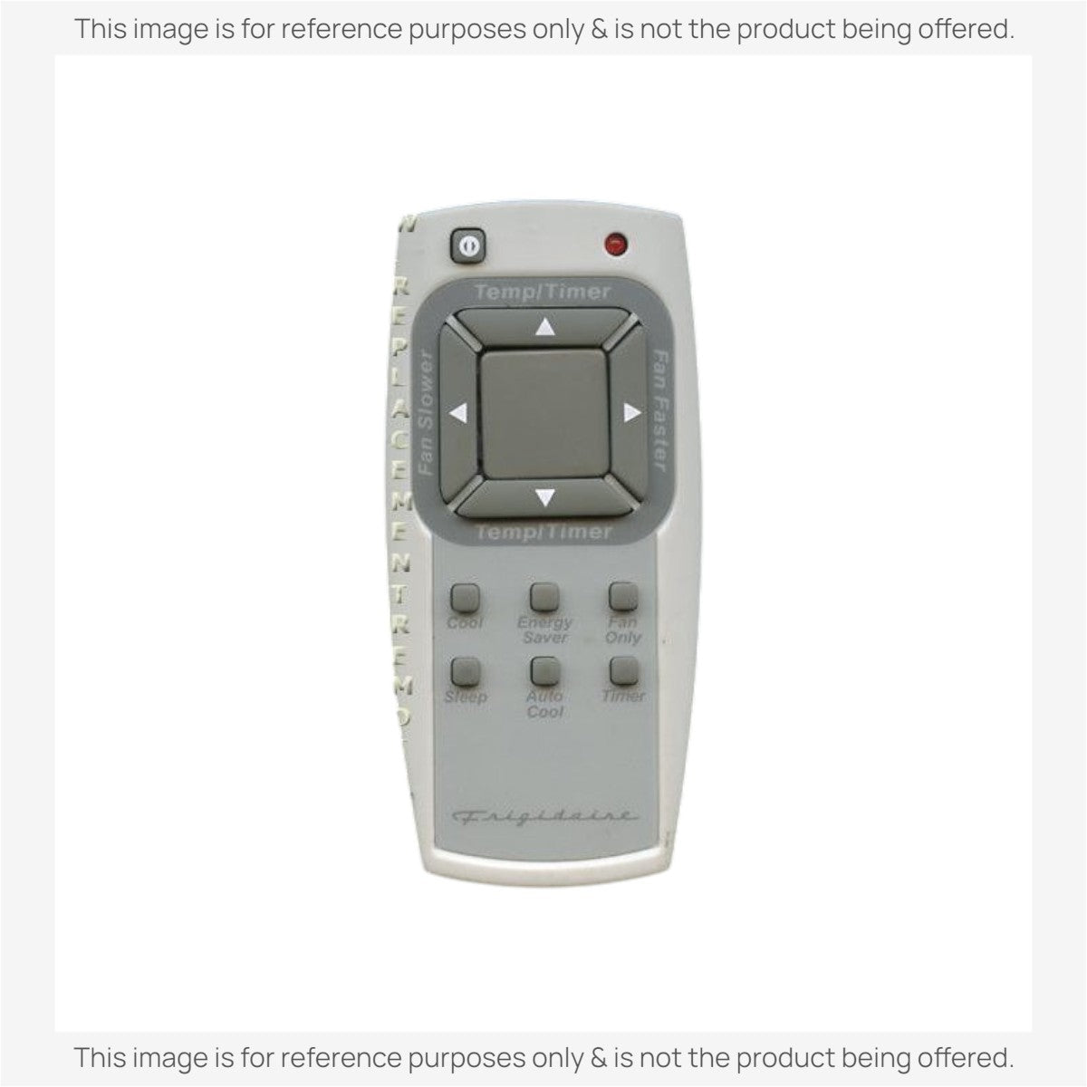 Anderic RRFRIG01 replacement remote for Frigidaire air conditioners with temperature, fan, and mode control buttons.
