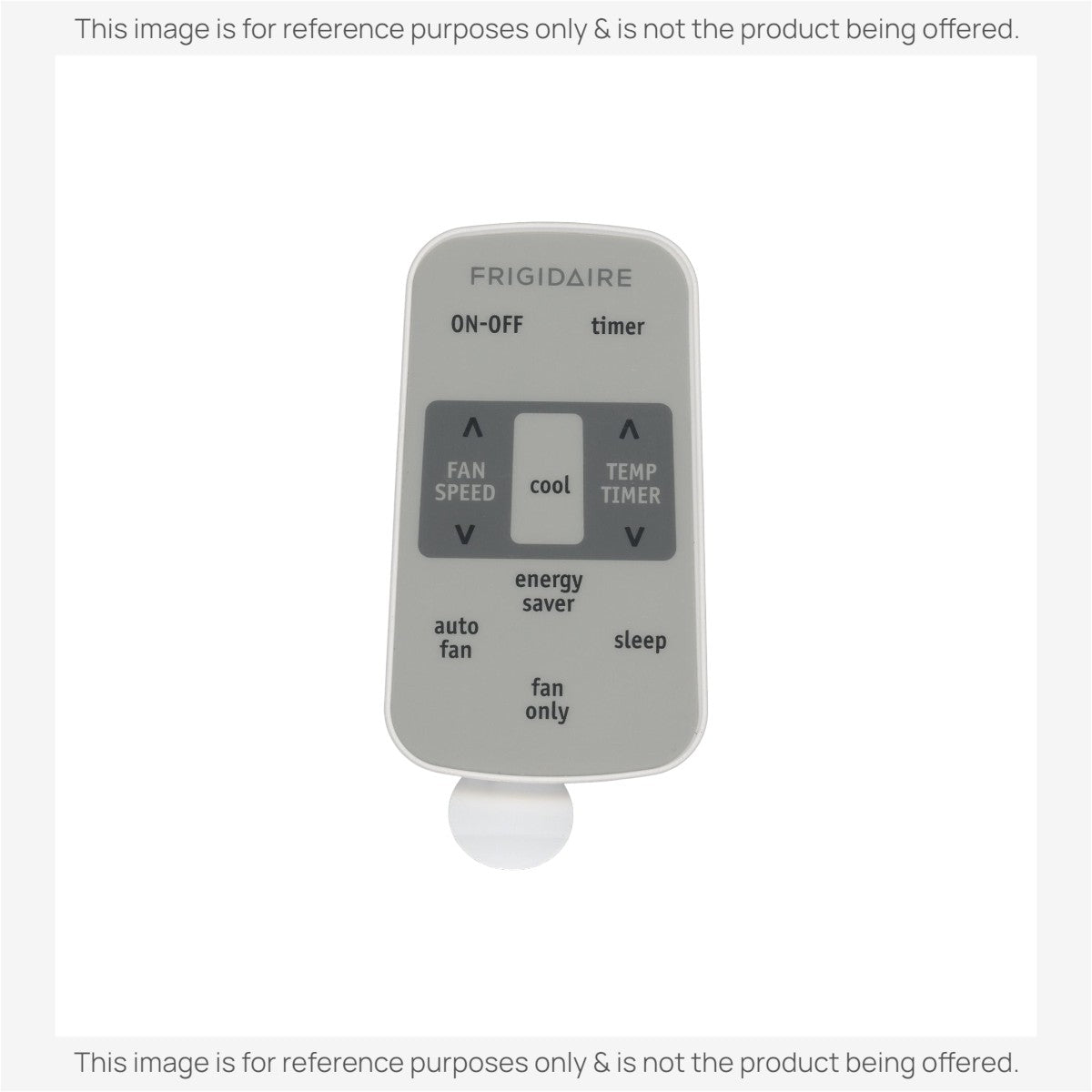 Anderic replacement remote control for Frigidaire air conditioners with fan, temperature, and energy saver buttons.
