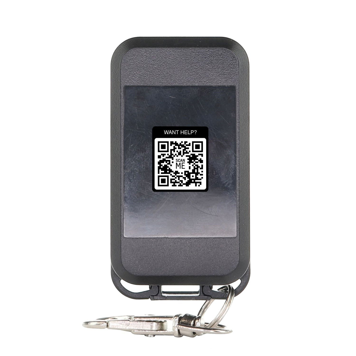 Anderic 3-button black keychain garage door opener remote with Security+2.0 encryption and QR code