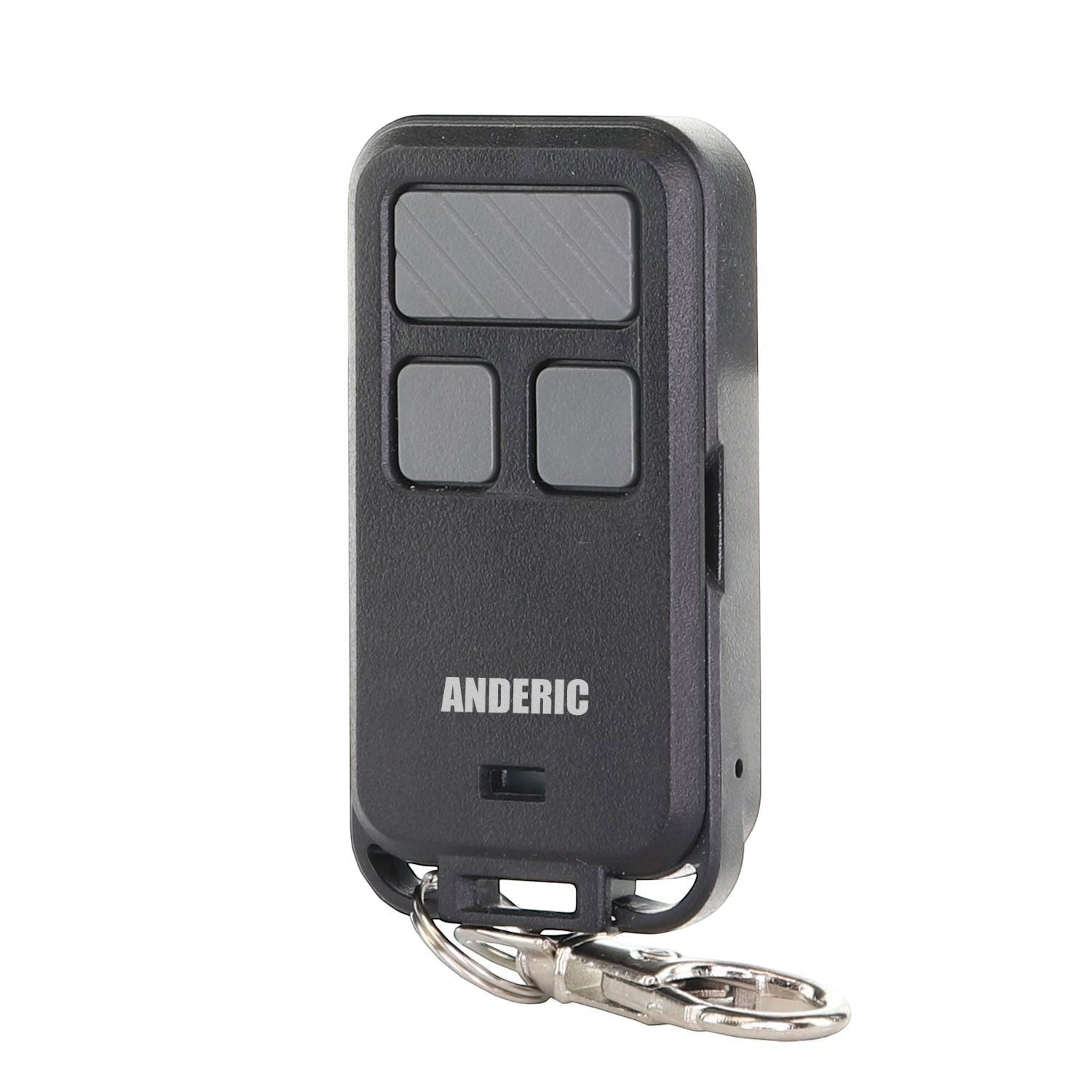 Anderic black 3-button keychain remote control for garage door openers, 318 MHz