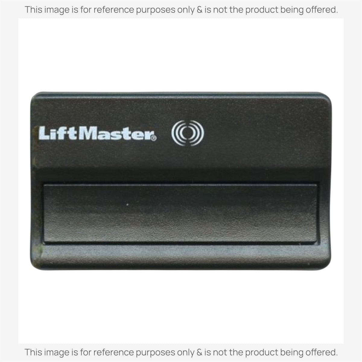 Anderic 1-button garage door opener remote in black with LiftMaster branding and signal icon
