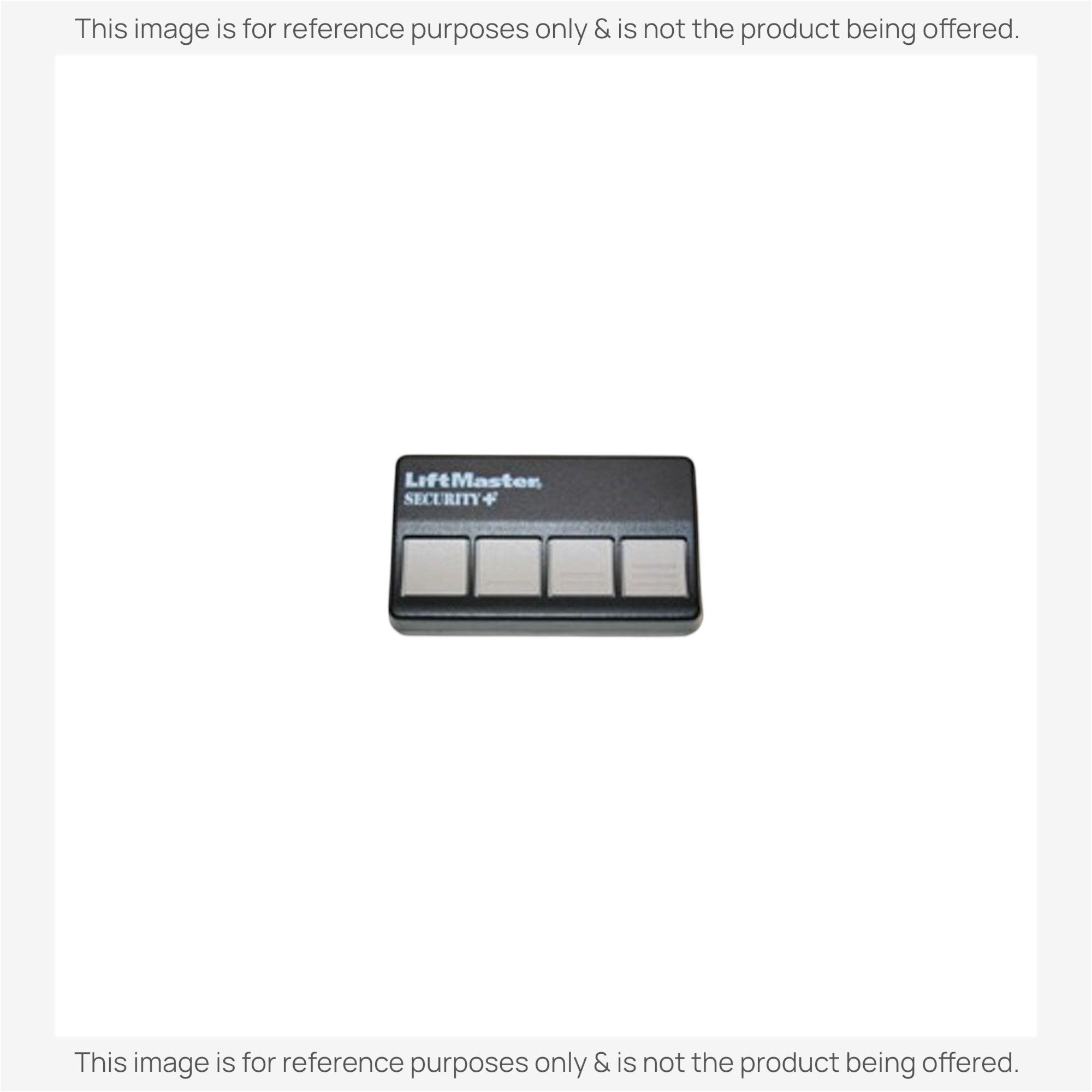 Anderic 4-button garage door opener remote in black with grey buttons and LiftMaster branding.