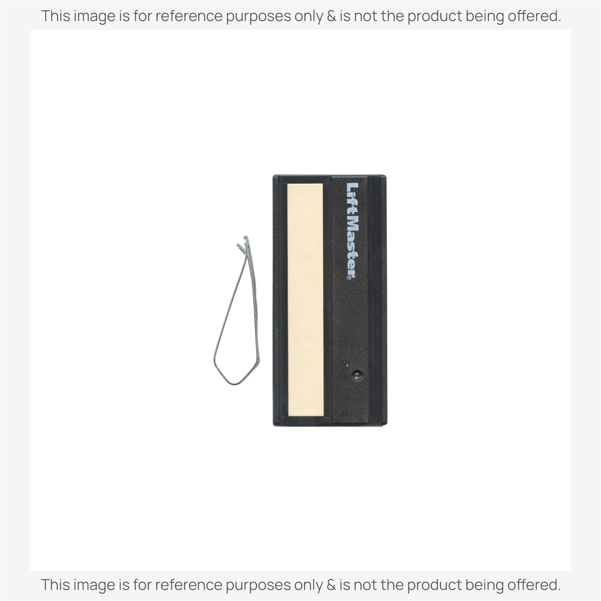 Anderic 390 MHz garage door opener remote with a visor clip, featuring a black rectangular design.