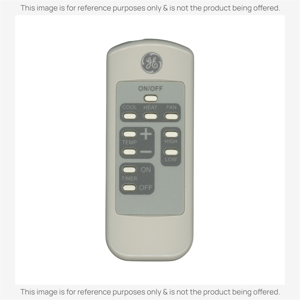 Anderic KTN828 replacement remote control for GE air conditioners featuring white buttons and a grey interface panel.