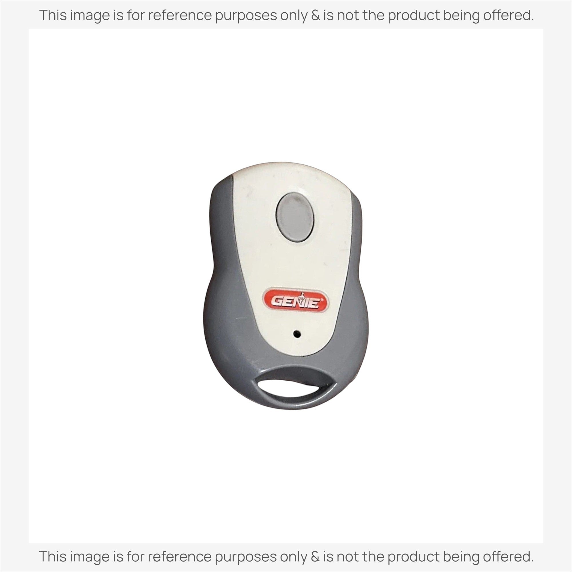 Anderic universal garage door remote control for Genie GICTD-1, featuring a compact grey and white keychain design.