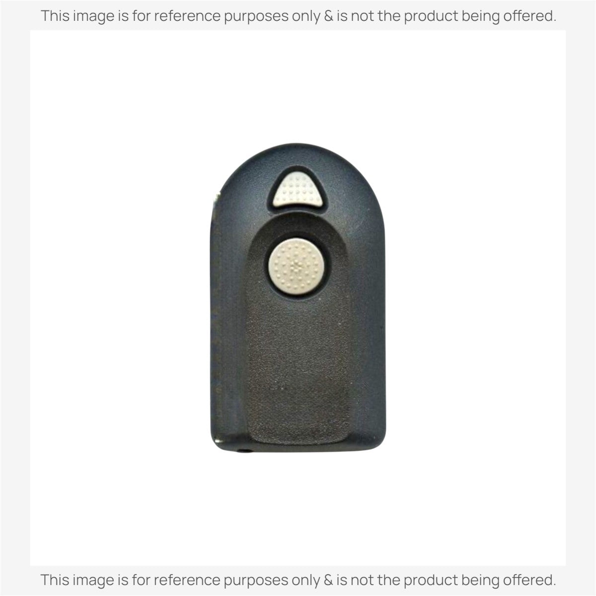 Anderic 2-button garage door opener remote in black with grey buttons, compatible with Genie Intellicode systems.
