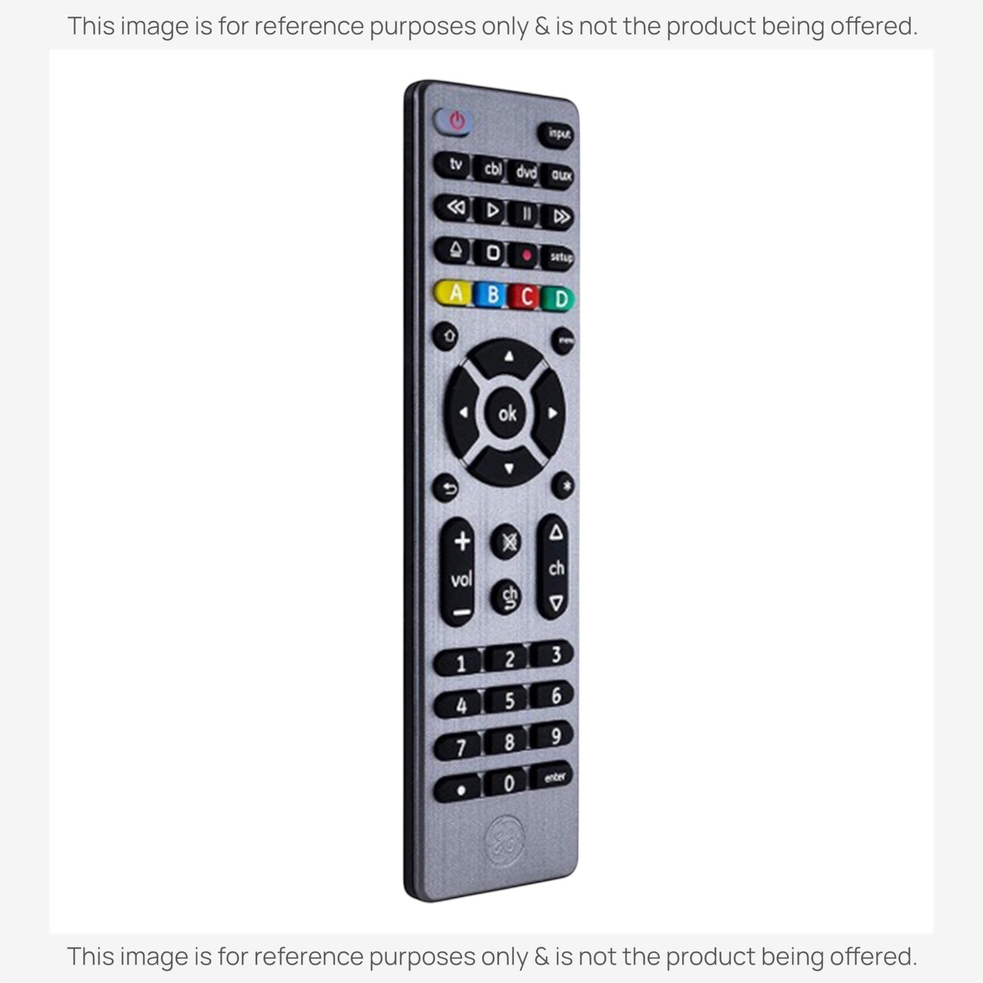 Anderic universal remote control in graphite finish with backlit keypad and dedicated streaming buttons for 4 devices
