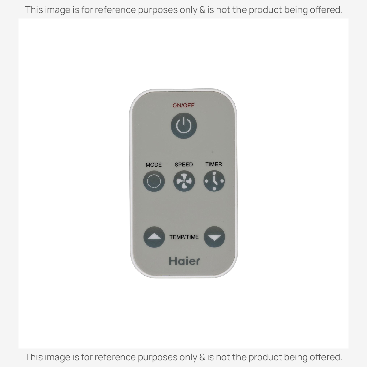 Anderic substitute remote control for Haier air conditioners with grey face, white border, and clear button labels.