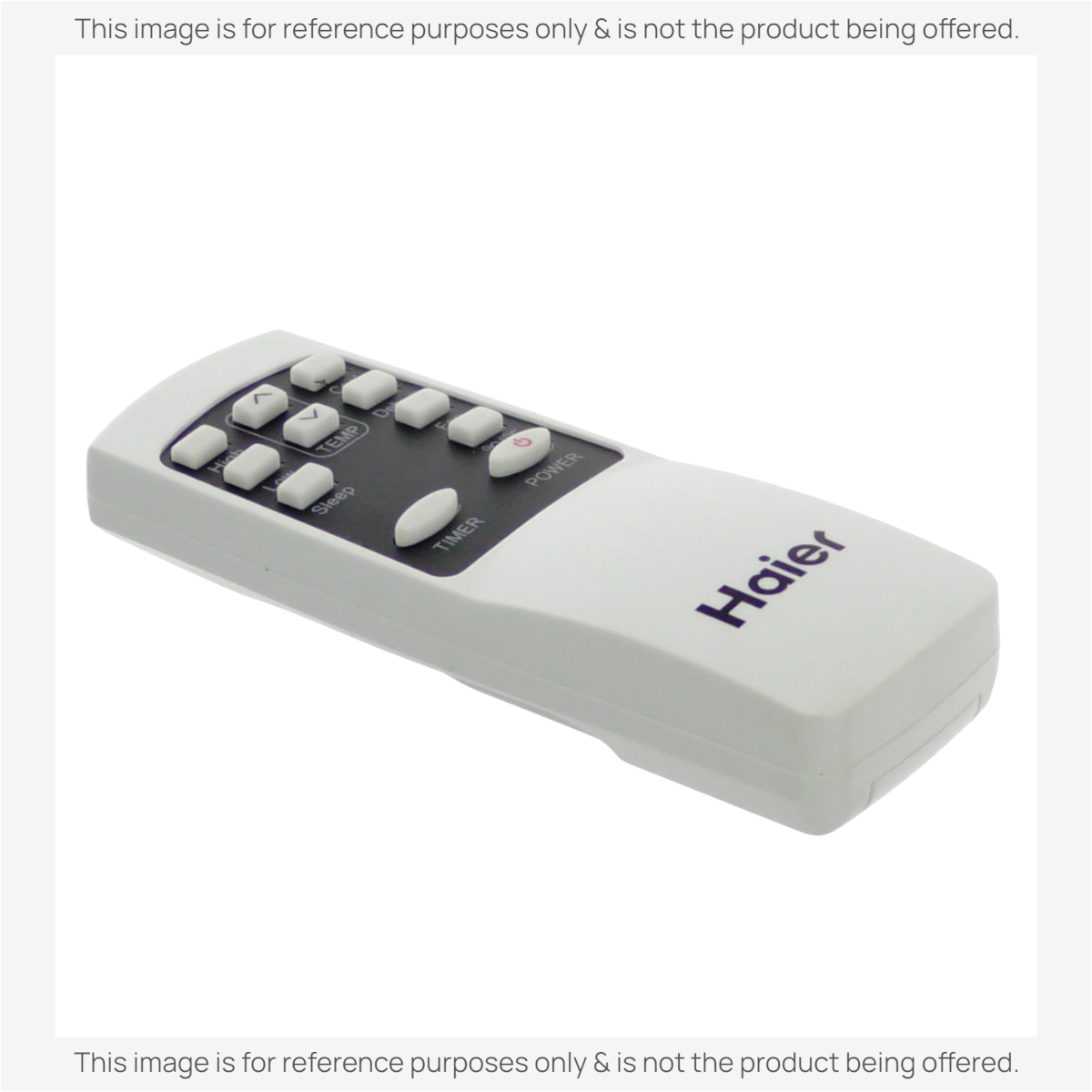 Anderic replacement remote control for Haier air conditioners featuring a white casing and black button interface.